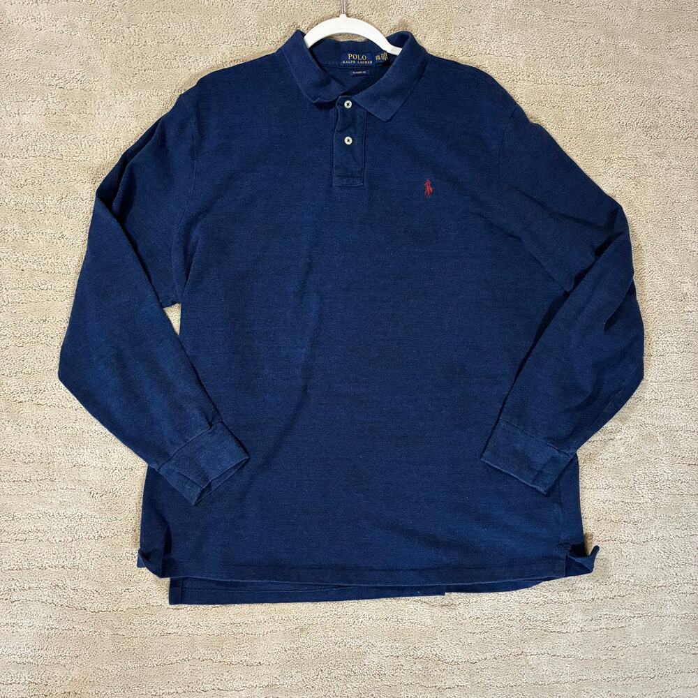 Polo Ralph Lauren Mens 2XL Long Sleeve Cotton Polo Shirt Preppy Ivy League Prep